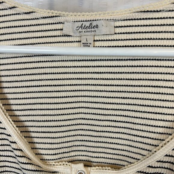 Atelier Striped Womens Sz L Top NWT - Picture 5 of 7